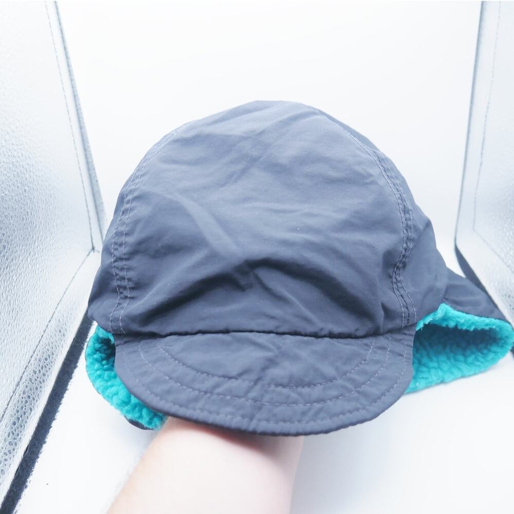 Vintage‎ Columbia Deep Pile Sherpa Trapper Hat black L/XL Made In USA 80s